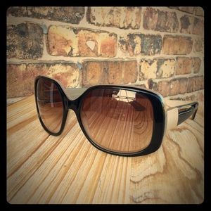 Ann Taylor Glam Oversized Sunglasses, Black & Tan